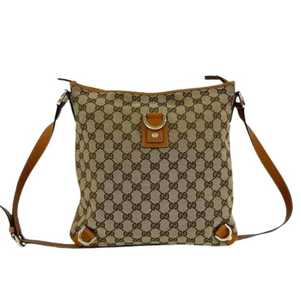 Gucci Vintage Pre-owned Vintage Canvas Skuldertaske - Vintage - Dame - Brun - ONE SIZE - Uld