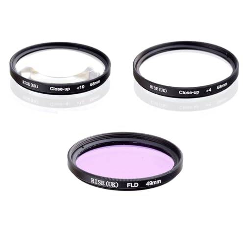 Rhinos Blog 43 mm kameralinsfilter FLD-filter +4 +10 närbildningsfilterpaket för Canon EOS M200, M100, M50, M6, M6 Mark II med Canon EF-M 32 mm f/1,4 STM-objektiv