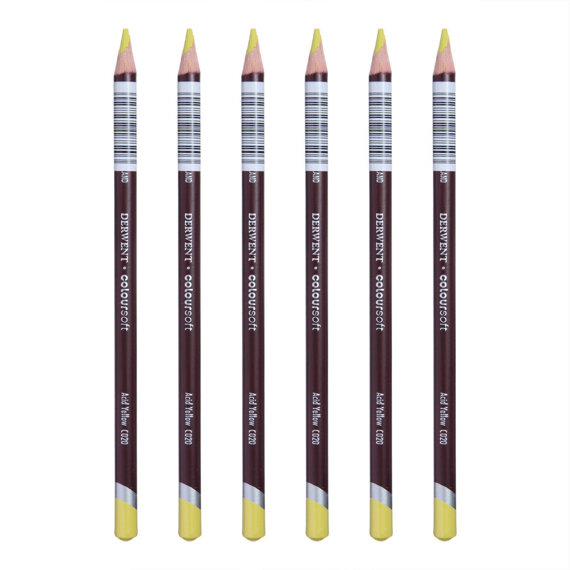 Derwent Coloursoft Colored Acid Case of 0700954 Pencils, Yellow, C020, 6,