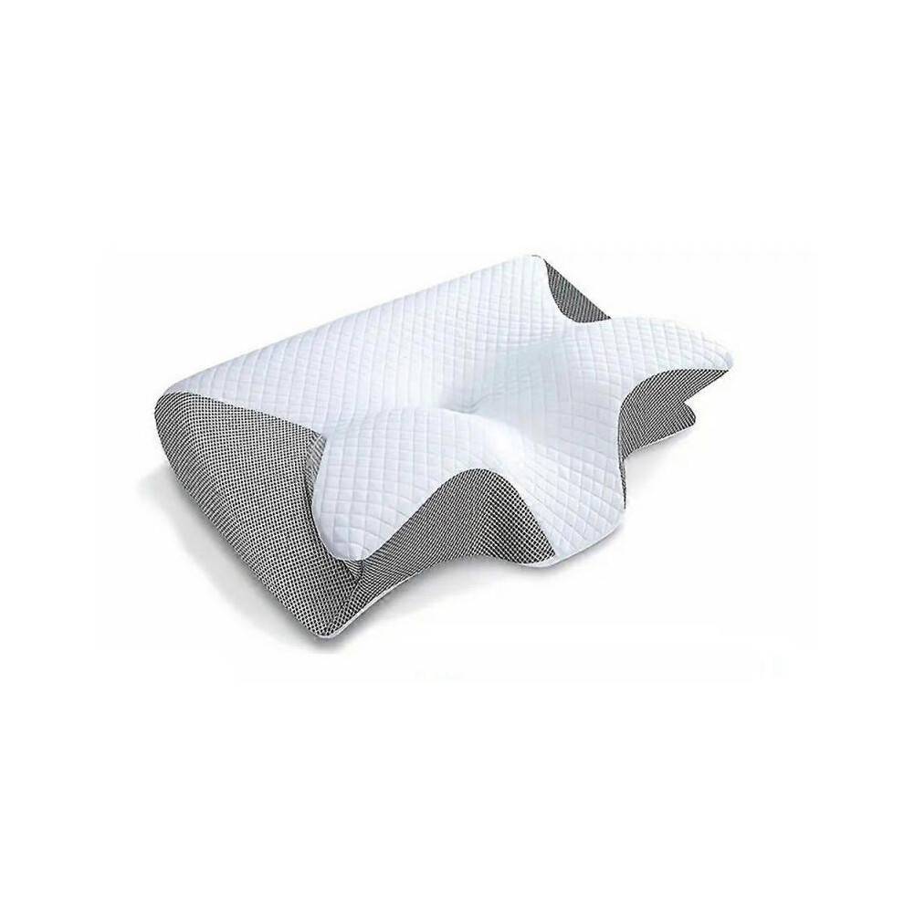 (Grey) Memory Foam Cervical Pillow, 2 in 1 Ergonomic Contour Orthopedic Pillow for Neck Pain, Contoured Support Pillows,