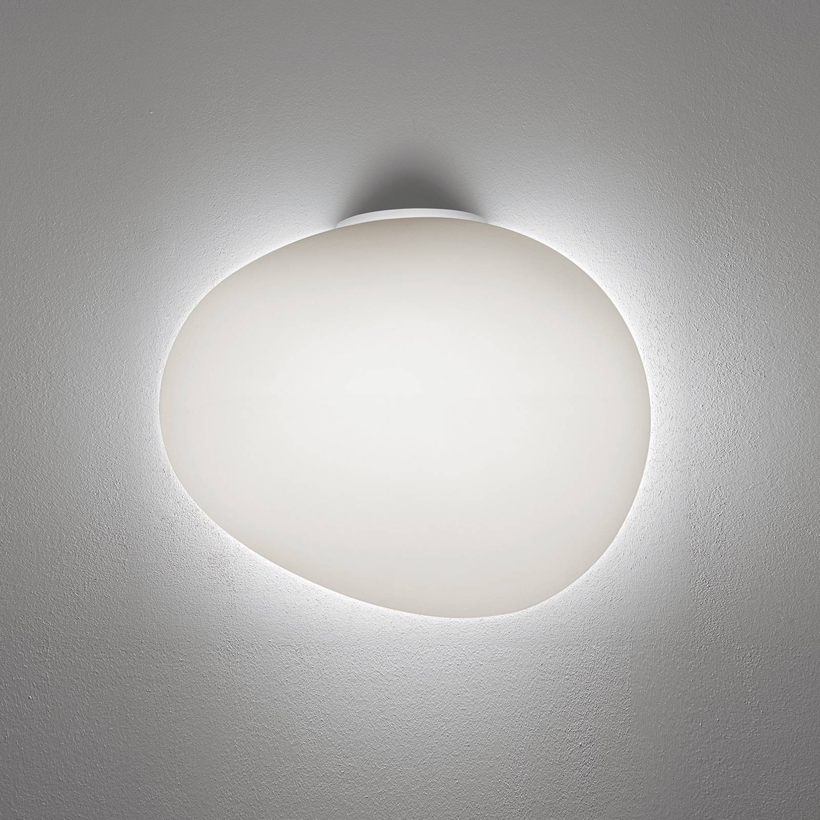 Foscarini Designer væglampe Gregg, dæmpbar, Hvid/opal, Stue/spisestue, Glas, Design