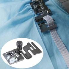 1 st elastisk pressarfot med resårband, sy som ett proffs med detta gör-det-själv-sy-kit - inkluderar pressarfot för elastiskt tyg, nålträdare för sym - Silver (En-Storlek)