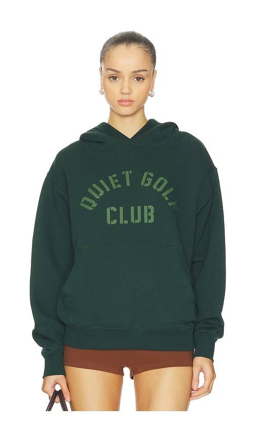 Quiet Golf HOODIE STENCIL in Dark Green. Größe L. Also in XL/1X.