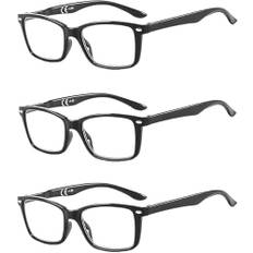 Suertree 3-pack läsglasögon vår gångjärn datorglasögon fyrkantiga presbyopiska läsglasögon glasögon aided glasögon unisex 1,75 BM151