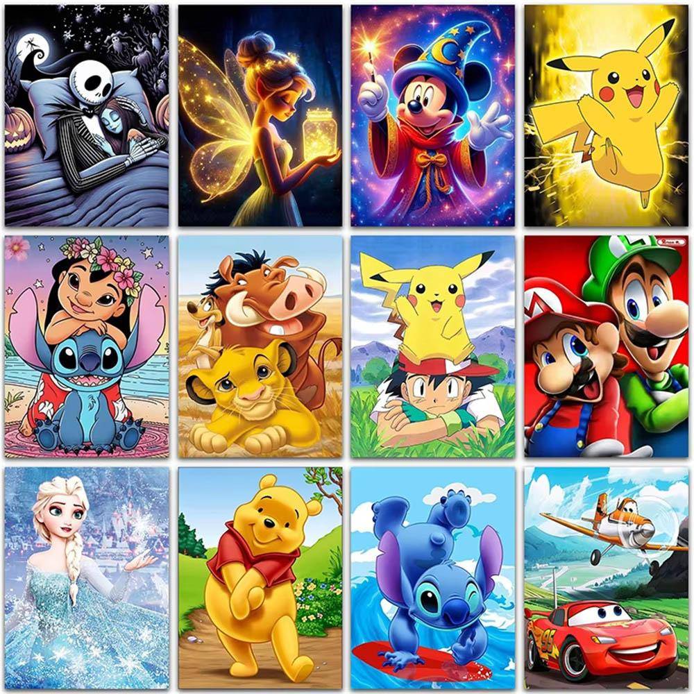 Diamantmålning Disney Lilo och Stitch Super Mario Pikachu Heminredning Full Fyrkantig&Rund Diamantmosaik Broderi Korsstygn