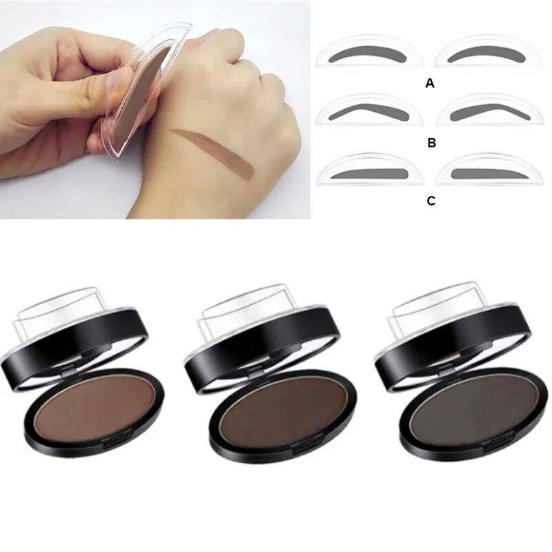 Ögonbrynspulverstämpel Tint Stencil Kit Kosmetika Professionell makeup Vattentät ögonbrynsstämpel Ögonbrynsförstärkare Stencil Kit type B