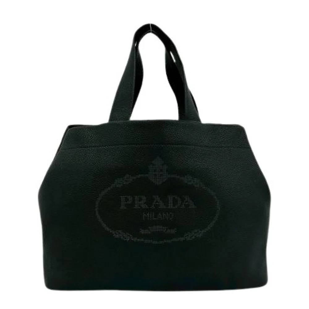 Prada Vintage Pre-owned Vitello Daino Læder Håndtaske - Vintage - Dame - Sort - ONE SIZE - Læder