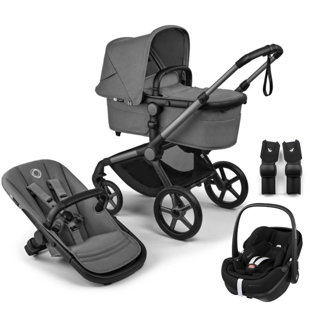 Bugaboo Fox 5 Renew Stroller Set 3 in 1 incl. Maxi Cosi Pebble 360 Pro2 - Graphite / Moon Grey