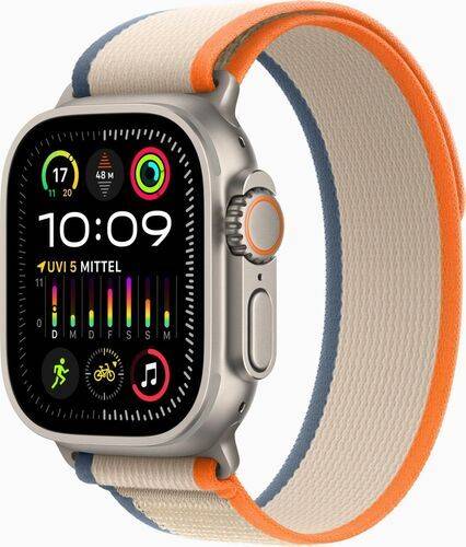 Apple Watch Ultra 2 (2023) | GPS + Cellular | silver | Trail Loop orange/beige S/M