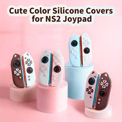 Söta färgglada silikonöverdrag för Switch 2 (2025) Joypad, halkfritt mjukt gummiskal för Joypad, kawaii spelkontrollsskydd, spelkonsoltillbehör för NS - Multi-color (En-Storlek)