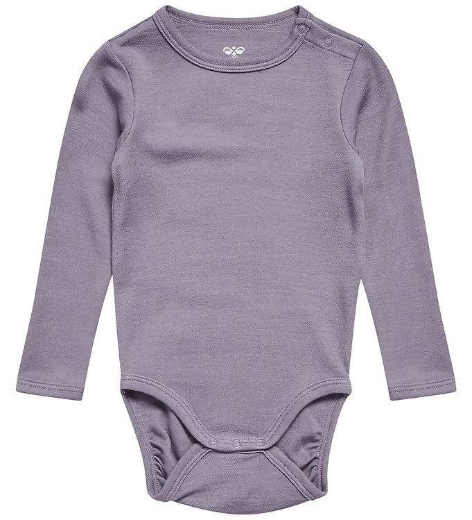 Hummel Body l/æ - Uld - HmlMini Solid - Gray Ridge - Hummel - 2 år (92) - Body L/Æ