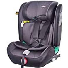 Ding York K63 barnstol i-storlek med isofix 9–36 kg grupp 1/2/3, R129/03 teststämpel, svart läder