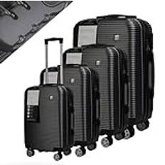 By NordicDesign hand luggageTravel in Style and Convenience with our Durable Carry-On Luggage - Your Perfect Travel Companion!" one set 4 pcs color Black