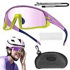 Cycling Glasses Color Changing Lenses, Mountain Cycling Glasses, Cycling Sun Glasses, Polarized Cycling Glasses, Softball Biking Glasses, Easy To Use, Portable For,Baseball Running Fishing