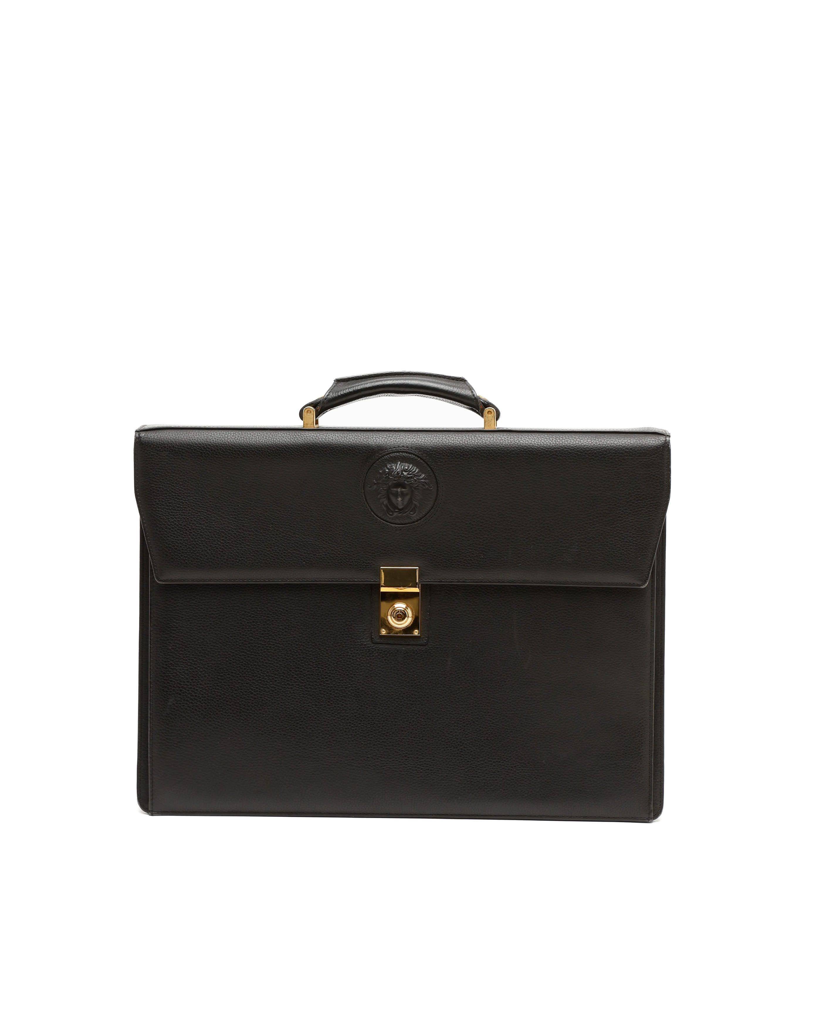 VERSACE Medusa Business Bag - Black (One Size)
