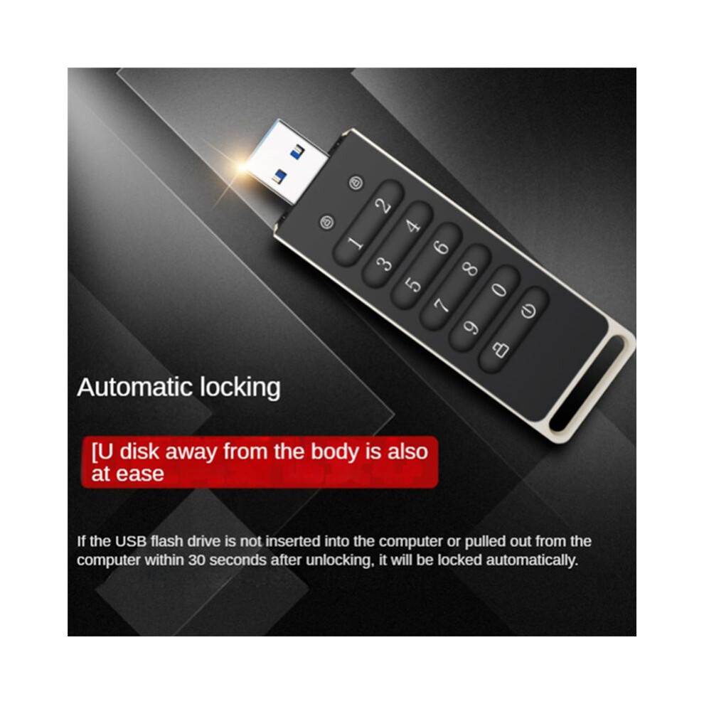 Secure USB Drive, 32GB Encrypted USB Flash Drive Hardware Password Memory Stick with Keypad USB 3.0 Disk Flash Black