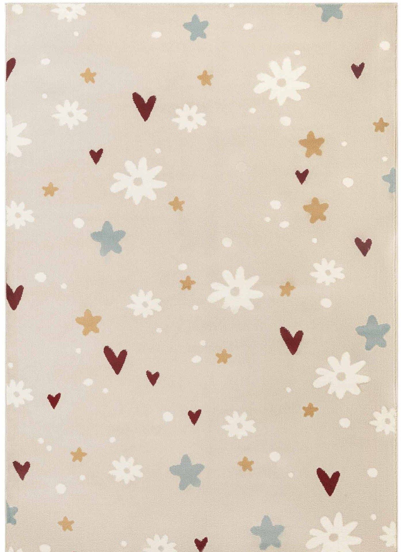 Barnmatta Amori - 200 x 290 cm - BeigeMulti - Lättstädad (200 x 290 cm)