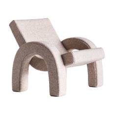 Dusty Deco - Arco Lounge Chair, Boucle Natural - Lænestole - Edin & Lina Kjellvertz - Beige - Træ/Tekstilmateriale