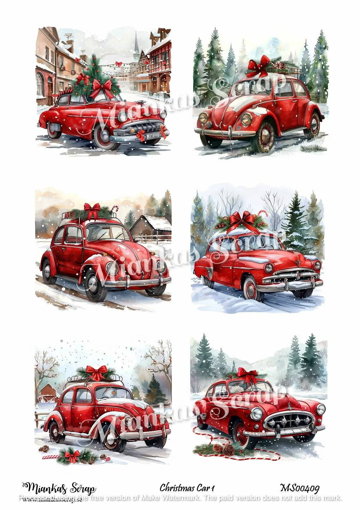 Miankas Scrap klippark - Christmas Car 1