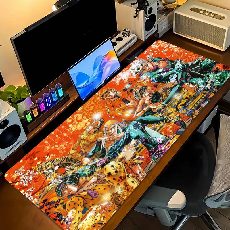 Anime Jojos Bizarre Color Mouse Pad Large Gaming Table Cushion Non-slip Laptop Tablet Big Mousepad XXL Mat Mini PC Playmat With Lock edge