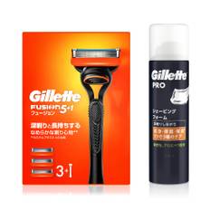 Gillette Fusion Manual Main Unit Spare Blades Shaving Foam 245g Shaving Razor for Sensitive Skin Men (3 Included) + [Set Purchase] Men's