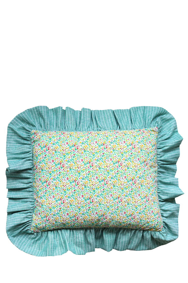 Volangkudde Fleur green 40x50