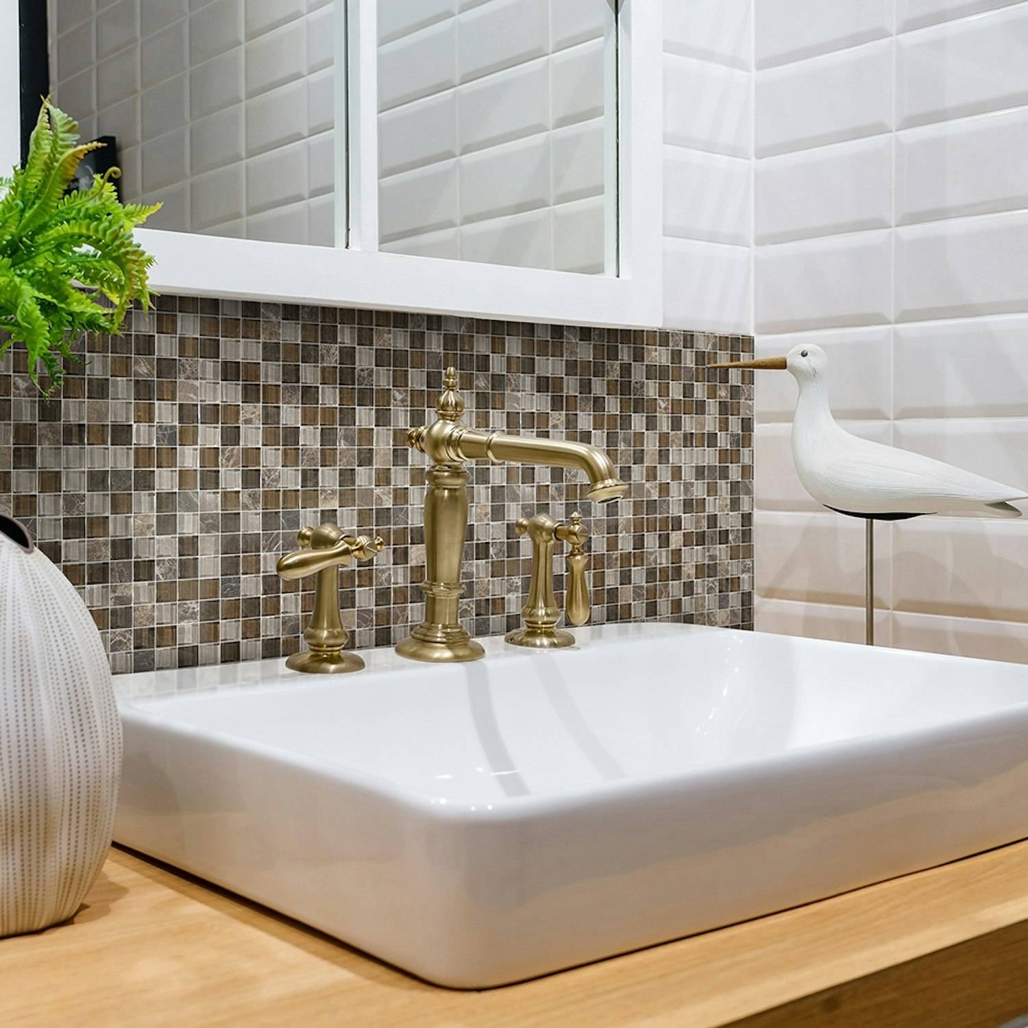 Kristalmosaik Arredo Blank Exclusive Stone Safari Brun 1,5x1,5 cm