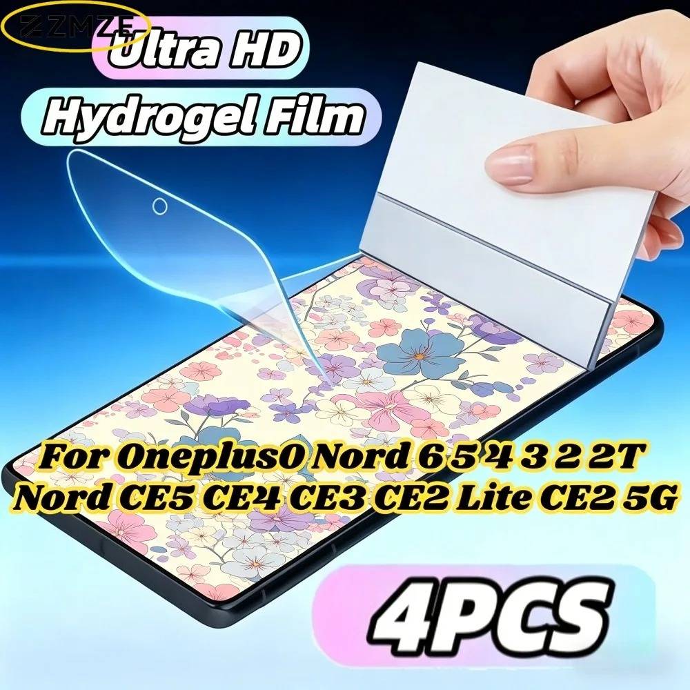 4pcs Hydrogel Film Screen Protector For Oneplus Nord CE5 CE4 CE3 CE2 Lite Nord 6 5 4 3 2 5G 2T HD Clear Ultra Thin Soft TPU Film