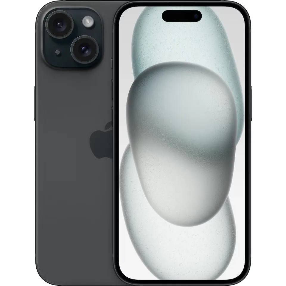 Apple iPhone 15 - 5G smartphone - dual-SIM / Internminne 128 GB - OLED-skärm - 6.1" - 2556 x 1179 pixlar - 2 bakre kameror 48 MP, 12 MP - front camer