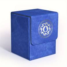 TEMU Card Deck Box For Mtg Cards, + Deck Case Fits Tcg Ccg, Denim Print Card Storage Box Compatible With Collectible Trading Cards