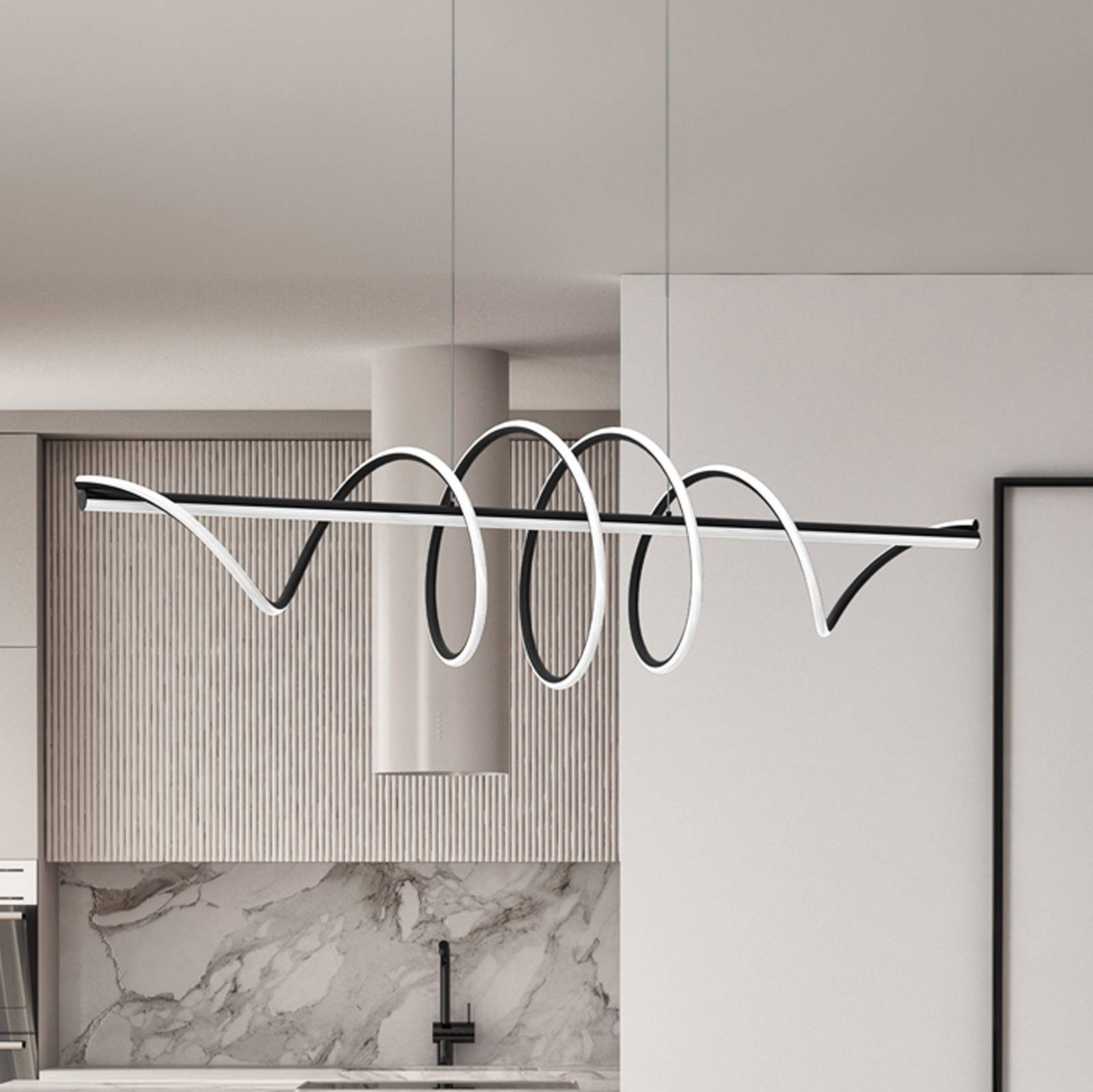 Pendellampa Twist Eko-Light, Svart, Vardagsrum / matsal, Syntetmaterial, Modern