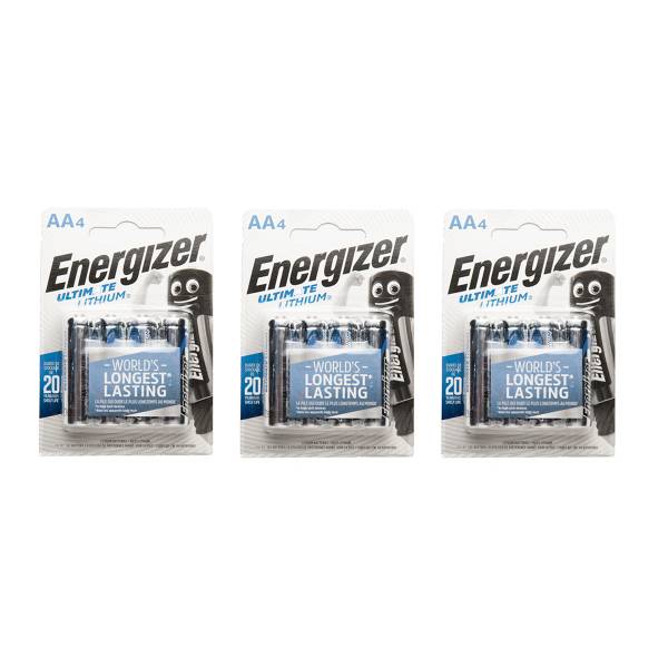 AA-batteri Energizer Ultimate Lithium, 3 paket (12 st)