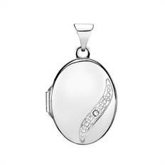 Medaljon i S�lv med Diamant - 0,005 ct.