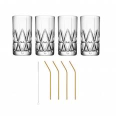 4-pack Peak Highballglas med sugrör