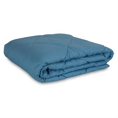 Vattæppe - Støvet blå - Sval fiberdyne - Zen Sleep sommerdyne.