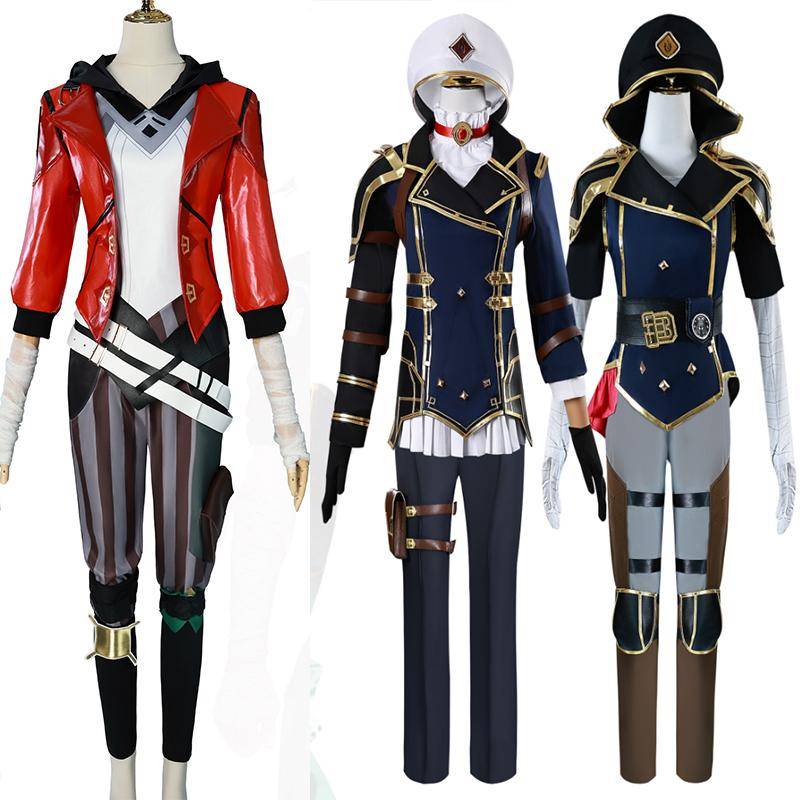 Anime Arcane Caitlyn Kiramman Cosplay Kostym Lol Arcane Vi Cosplay Uniform Dräkter Karnevalsdräkter Halloweenkostym cm beige