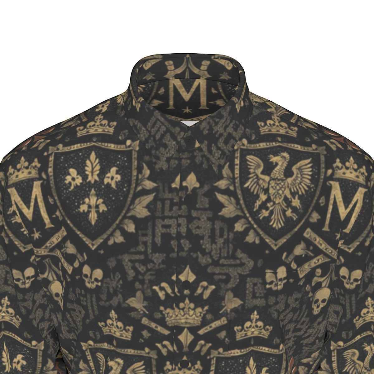 MUNSIEUR All-Over Print Men's Long Sleeve Tee - 5XL / Black
