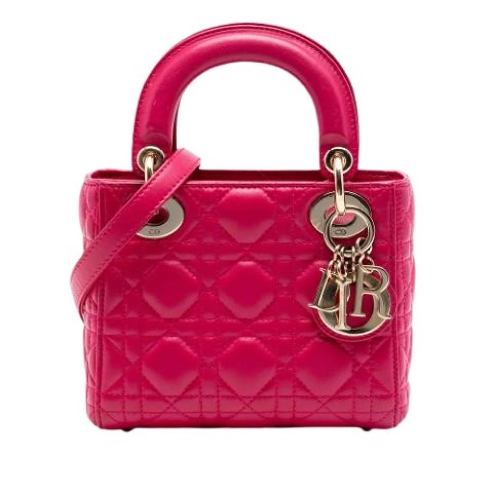 Dior Vintage Pre-owned Mini Lady Dior - Vintage - Dame - Lyserød - ONE SIZE - Uld