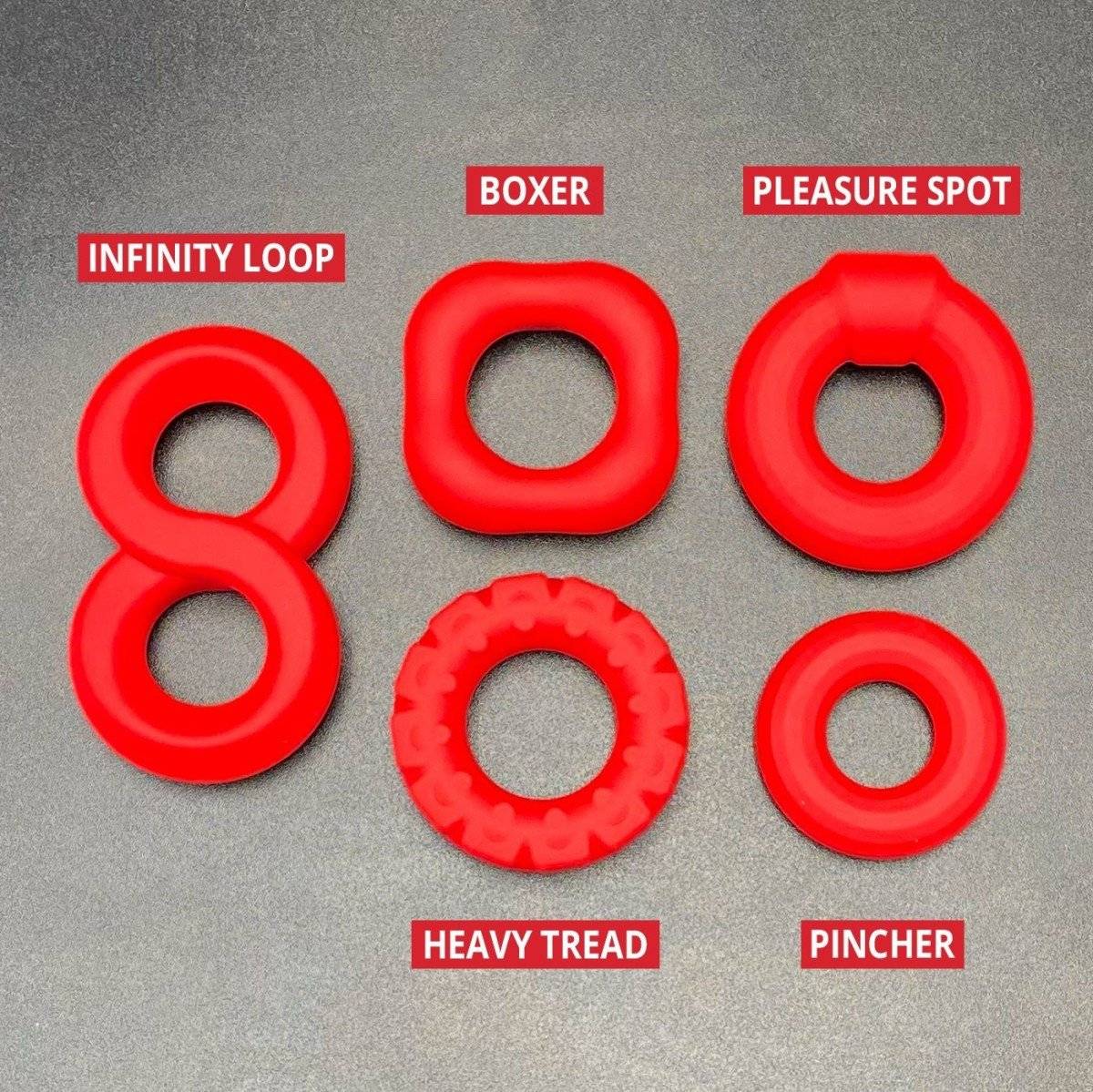 Topped Toys Silicone Cock Rings Pleasure Spot Red, premium silicone cock ring