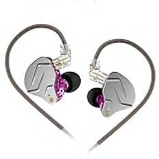 Yinyoo KZ ZSN Pro Hörlurar 1BA 1DD Over Ear Earbuds Trådbundna hörlurar Hybrid Balanced Armature Driver Dynamic Drivers & 3,5 mm Audio Plug löstagbar kabel (lila ingen mikrofon)