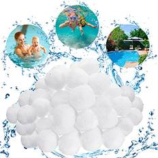 Hukermoon Filterbollar, poolfilterbollar, filtermaterial för pool, miljöfilterboll, filterbollar för sandfilteranläggningar, filterbollar pool, sandfiltersystem ersätter 18 kg filtersand (500 g)