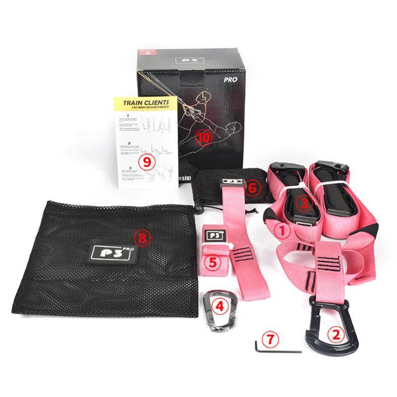 Suspension Training Band Fitness Styrka Power Suspension Trainer Justerbart Yogabälte Väggfäste Professionell Trx Tensioner