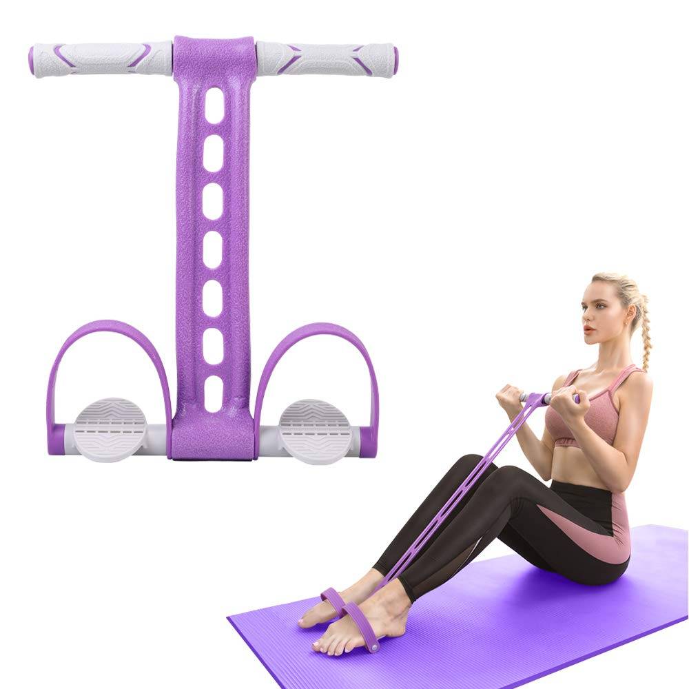 Pedal Motståndsband Elastiskt Dragrep Fitness Sit-ups Träning Hemma Gym Träningsutrustning Bantning Mage Träning violett