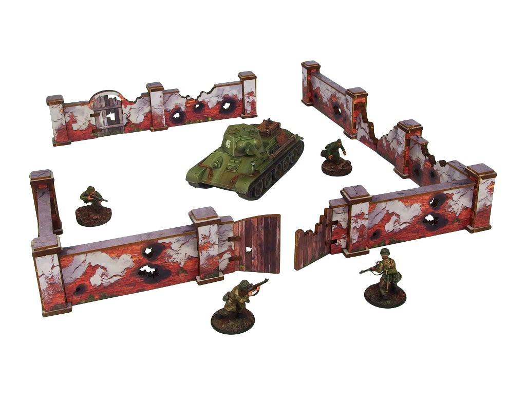 Pre-Painted WW2 Ostfront Stalingrad Walls High (UV-printed) (MDF)