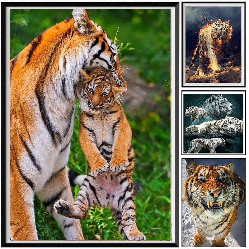 Tiger Anime Tecknad Diamantmålning Nya Ankomster Bild flerfärgad