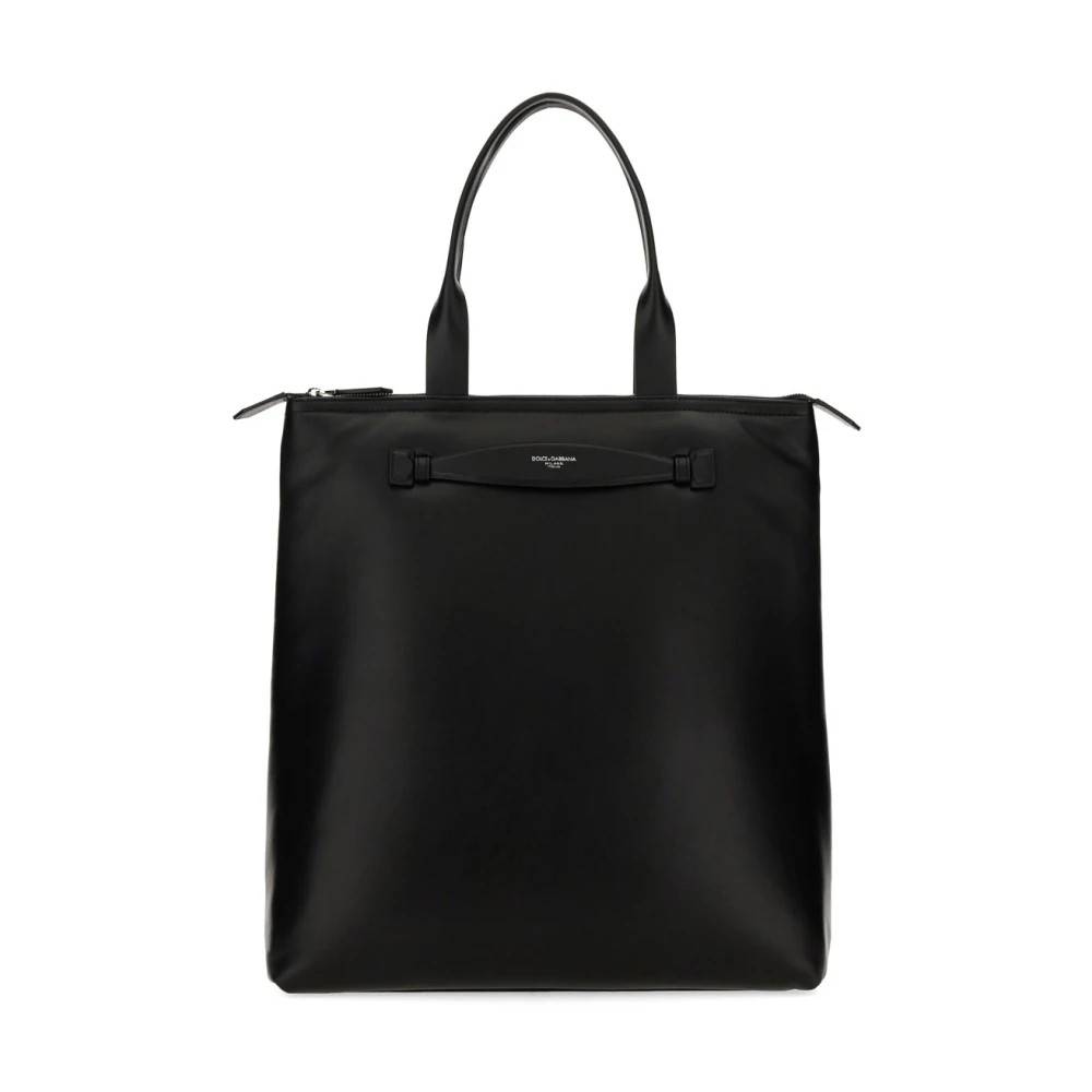 Dolce & Gabbana Nappa Calfskin Shopping Bag - Tasker - Dame - Sort - ONE SIZE - Læder