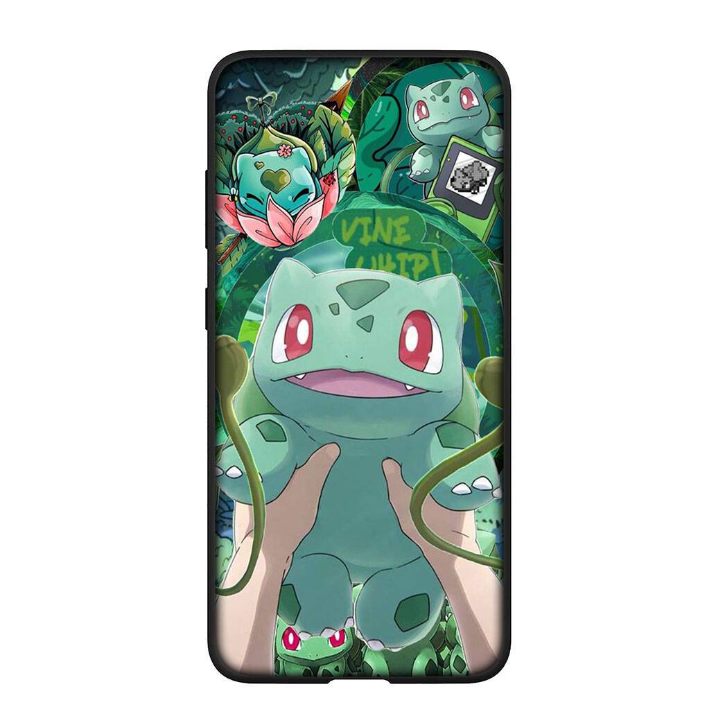 Phone Case for Samsung Galaxy S25 S23 S22 S24 Ultra FE Plus A05 A06 A15 A16 A36 A37 A35 A54 A55 A56 A57 A25 A53 A17 Bulbasaur Pokemon GO Pikachu Cover for iPhone 15 Pro aero