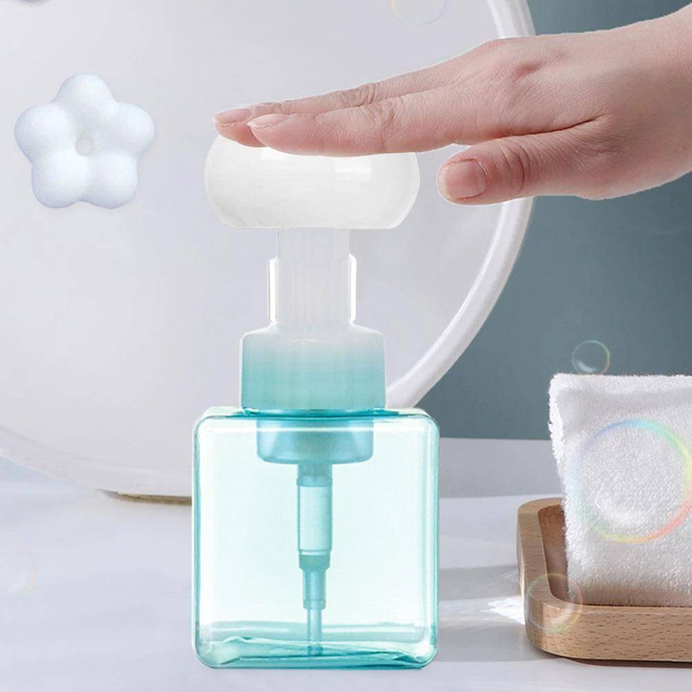 250 ml Flytande Tvåldispenser Plast Blomma Form Skummande Pumpflaska Tom Skumdispenser Förvaring