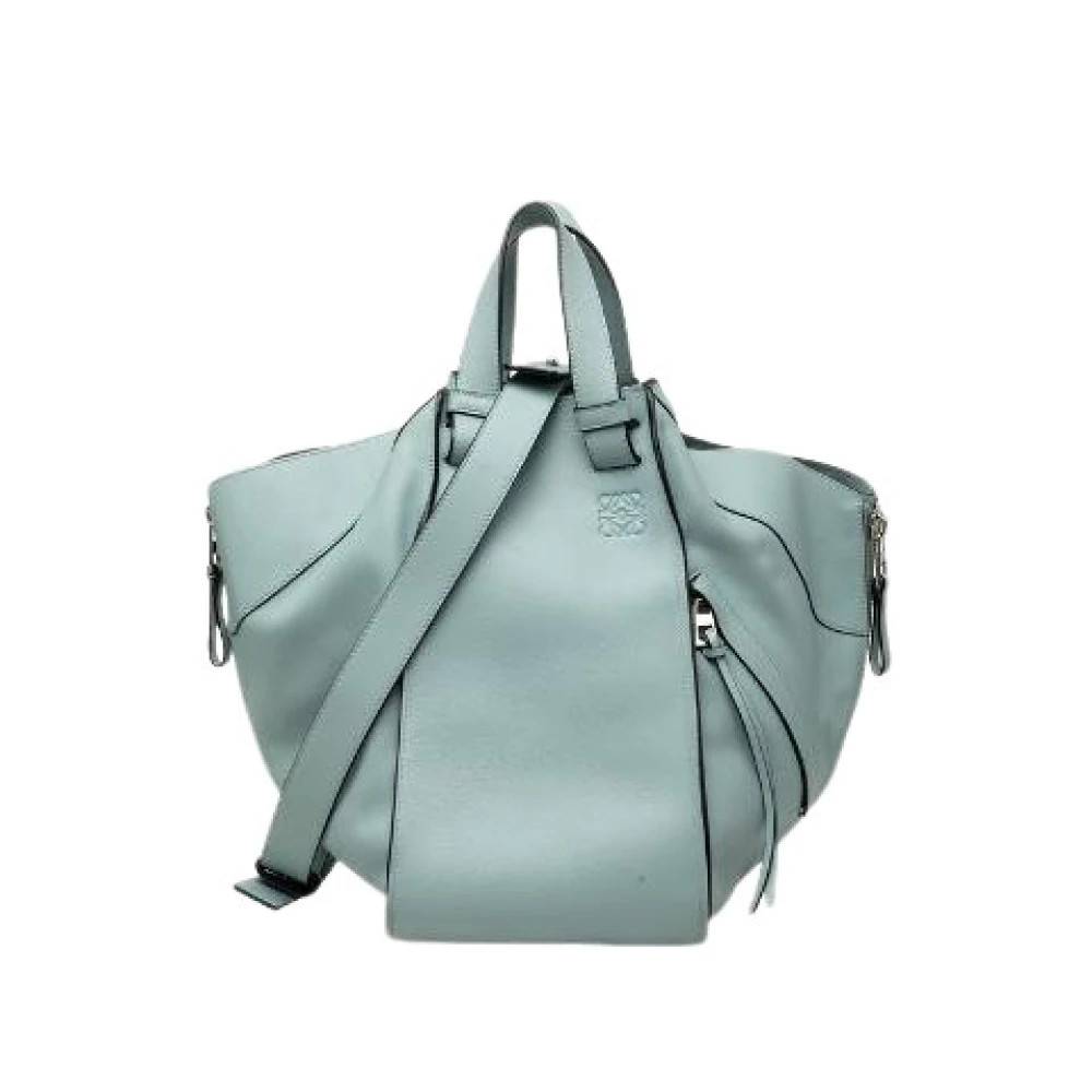 Loewe Pre-owned Pre-owned Hammock Medium Leather 2way Bag - Vintage - Dame - Blå - ONE SIZE - Uld