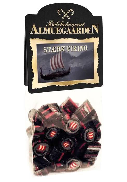 Stærke Vikinge bolcher med smag af pebret salmiak-lakrids.